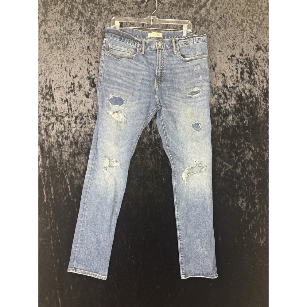 Gap 1969 Jeans Mens 34x32 Blue Denim Straight Leg Distressed‎ Wash Casual Pants